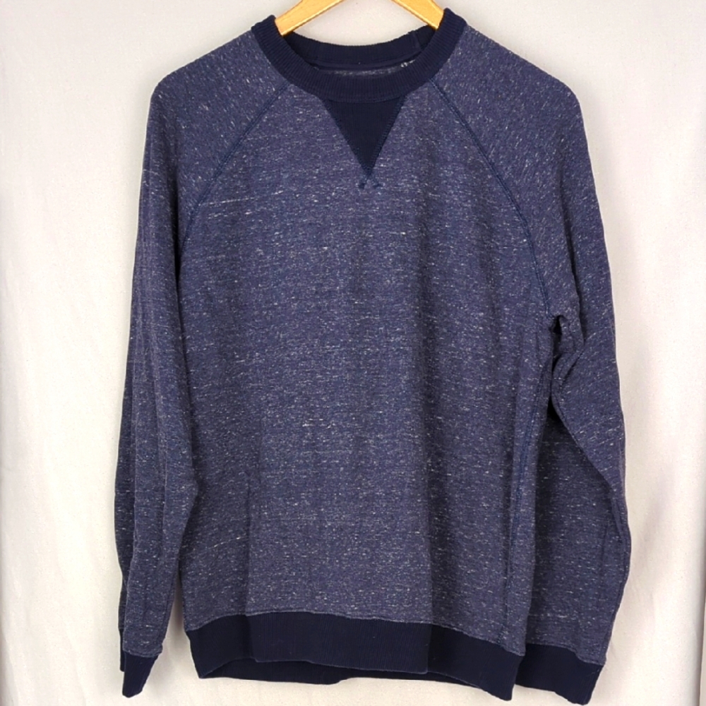 SIMPLY STYLED Men's Blue Heathered Crewneck Sweatshirt Medium